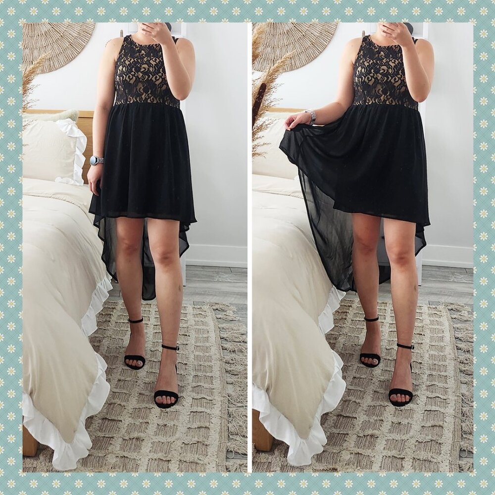 Target Xhilaration Black Lace High Low Dress